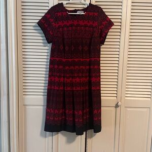 Shelby & Palmer Red and Black Patterned Dress